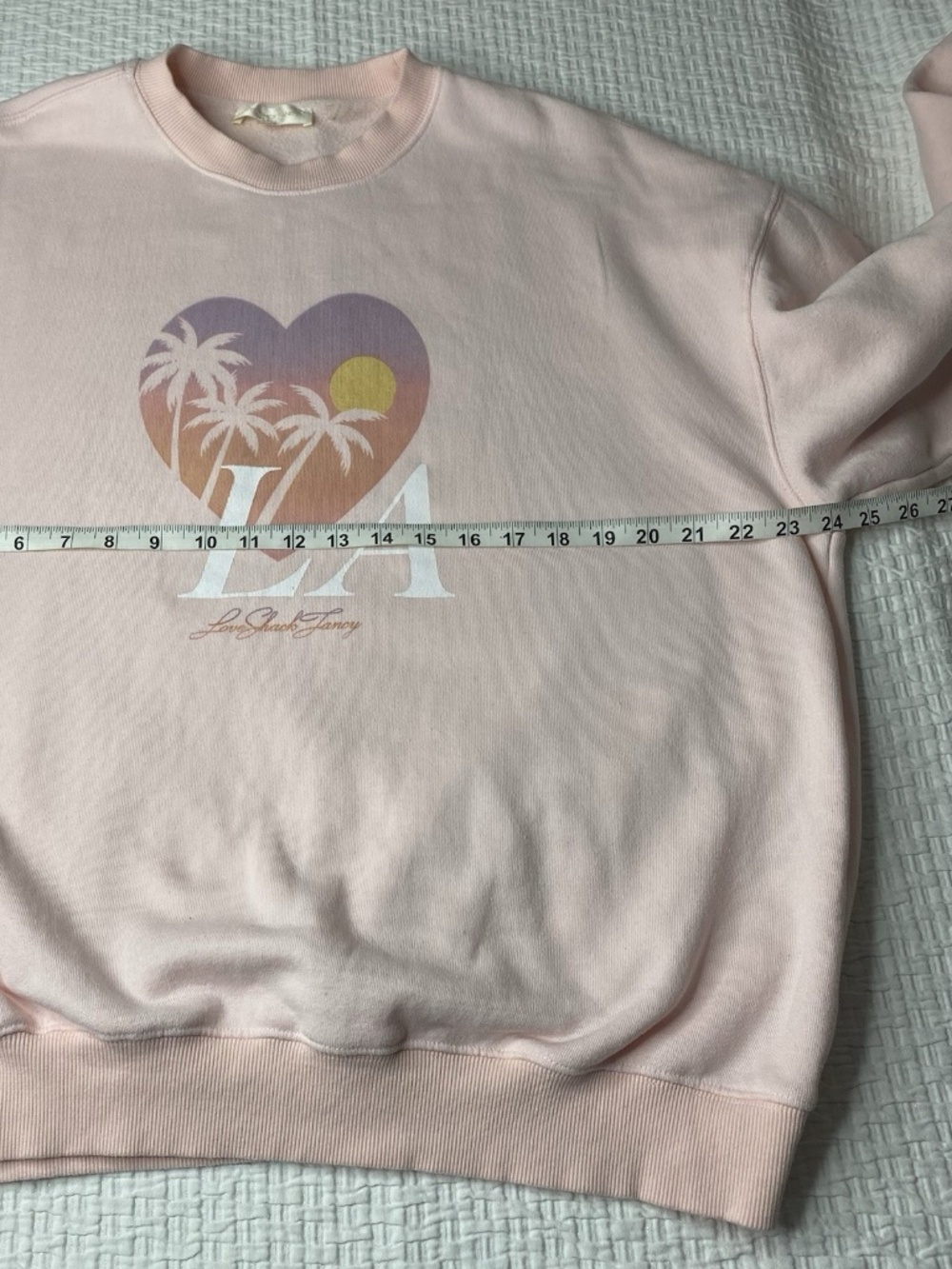 LoveShackFancy LA Light Pink Pullover Sweatshirt Size M/L Boho Surf Beach - Picture 6 of 11